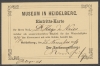Toegangskaart van het Museum in Heidelberg voor 1870-1871, 1870