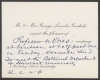 Uitnodiging door mr. en mrs. George Lincoln Goodale voor een lunch op 3 december 1912 op het Botanical Department van Harvard University, Cambridge (Massachusetts), ongedateerd
