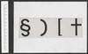 Werktekeningen (met 2-rings perforatie) in bruine verf en met dekwit gecorrigeerd, negatieven en positief, (magere) romein, (breuk)cijfers, tekens; deels bestemd voor Intertype, 1957-1971