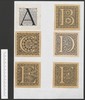 Werktekeningen van 23 Bilderdijk-initialen in inkt, gecorrigeerd met dekwit, 1907